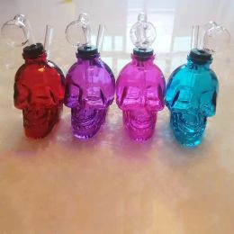 4 Colours Pyrex Glass Bongs Oil Burner Pipe Protable Hand Smoking Accessories for Hookahs Water Pipes Dab Rigs LL