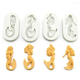 Baking Moulds 4 Styles Mermaid Silicone Cake Mold Fishtail Chocolate Fondant Mould Birthday Wedding Decoration DIY Tools K789