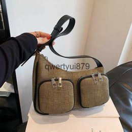 Shoulder Bags High end and underarm bag for womens bag 2023 summer new Korean version minimalist multi pocket portable shoulder bagH2422