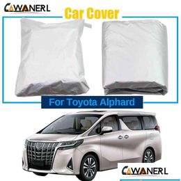 Car Covers Fl Car Er For Alphard 2002- Outdoor Sunshade Anti-Uv Sun Rain Snow Dust Protection Mpv Windproof H220425 Drop Delivery Auto Dhvn3