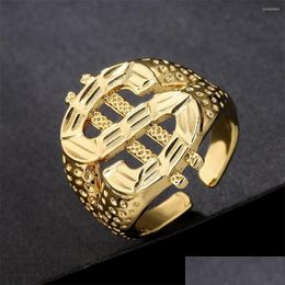 Wedding Rings Mafisar Brand Classic Us Dollar Sign Ring Street Style Color Hip Hop For Dj Rappers Men Personality Signets Drop Delive Dhhpy