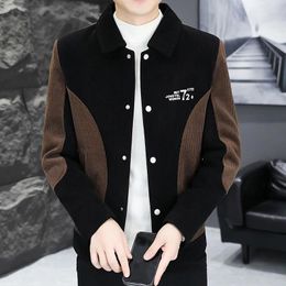 Men's Jackets 2024 Spring Autumn Spliced Jacket For Men Lapel Casual Business Coats Social Streetwear Windbreaker Clothing M-4XL
