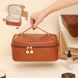 Cosmetic Bags Top-handle Bag Ins Fashion Simple Square Handbag Toiletry Travel High Capacity Portable Storage Make Up 2024