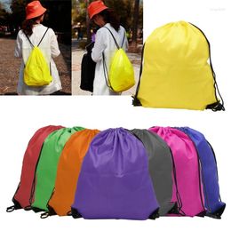 Storage Bags Drawstring Backpack Zippered Pocket Sport Gym Waterproof Sack Pack Bag