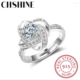 Cluster Rings Arrivals 925 Sterling Silver Crystal Clover Ring Bague Anillos Pure Fine Jewelry For Women