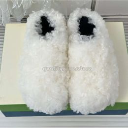 with Box Slippers with Cowhide Long Fur Fussbett Sandals Yellow Green Fashion Ourdoor Indoor Shoes Mens Trainers Beach Slippers Booties Casual Shoes Size35-45 326