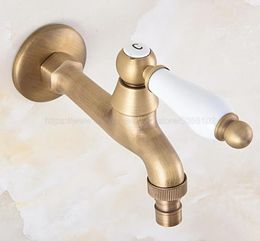 Bathroom Sink Faucets Faucet Luxury Antique Brass Water Tap Decorative Outdoor Garden Bibcock Washing Machine Zav311