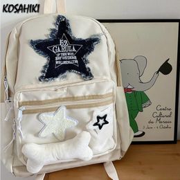 2024 Trendy Letter Embroidered Bag Womens Leisure Student Sweet Preparatory School Bag Y2k Star Bone Full Matching Backpack Japan 240202