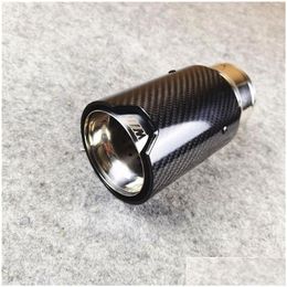 Muffler 1 Piece Car Single Exhaust Tail Pipe For M2 M3 M4 Out 92Mm Glossy Carbon Fibre With M Logo Drop Delivery Mobiles Motorcycles Dhtfe