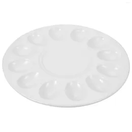 Plates Melamine Plate With 12 Holes Meatballs Deviled Egg Dish Escargot Tray Kitchen Tableware