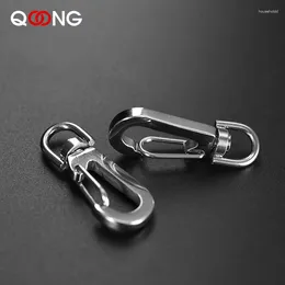 Keychains Stainless Steel Classic Men All-match Keychain Wait Hanged Key Chain Spring Buckle Ring Metal Car Keyrings Accessories