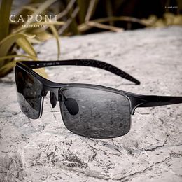 Sunglasses CAPONI For Men Polarised Pochromic Driving Sports Style Eyewear UV400 Outdoor Classic Brand Sun Glasses BS8177