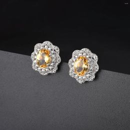Dangle Earrings HT Solid 925 Sterling Silver Nature Citrine 2.29ct Gemstones Drop For Women Fine Birthday Gifts