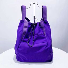 Backpack Style Nylon Drawstring Bags For Women Luxury Designer andbags Purses 2024 New In Casual Travel Contrasting Colours SoulderH2422