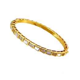 Bulgarilies Bracelet Designer Luxury Fashion Women Original Quality V Gold Light Beimu Diamond Snake Shaped Universal Buckle Small And Versatile