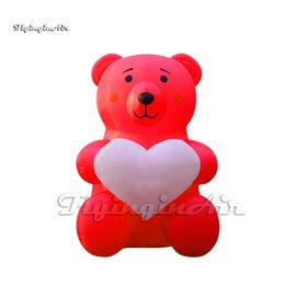 wholesale Attractive Large Red Advertising Inflatable Bear Cartoon Animal Mascot Balloon For Anniversary Celebration Event 001