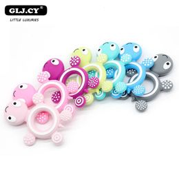 10PCS BPA Free Silicone Turtle Teething Chewable Pendant Nursing DIY Necklace Baby Pacifier Dummy Teether Toy Accessories 240125