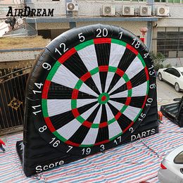 5mH (16.5ft) With 10balls wholesale Carnival Inflatable soccer Dart board sports football games target shooting darts Inflatables Shoot dartboard