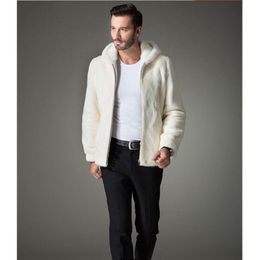Designer Selling Spring and Autumn Fur Coat Mens Imitation Mink Jacket Warm Slim HRZ9