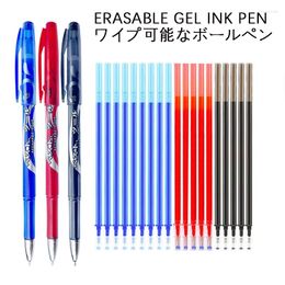 Japan Stationery 0.5mm Erasable Gel Pen Set Transparent Magic Blue Red Black Ink Ball Refills For School Office Writing Gift