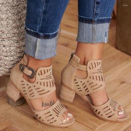 Dress Shoes Women Sandals High Heel Gladiator Buckle Strap Fashion Woman Sandalias Mujer 2024 Summer Ladies Plus Size 35-43