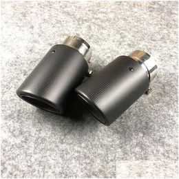 Muffler Real Matte Carbon Fibre For Akrapovic Exhaust Tips Car Er Styling 1Pcs Drop Delivery Mobiles Motorcycles Parts System Dhlou