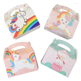 Gift Wrap 6Pcs Unicorn Portable Cake Box Party Candy Birthday Celebration Children's Day Cookie Cute Wind Hand Handle