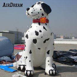 8mH (26ft) With blower wholesale Lovely giant inflatable Dalmatian dog balloon cartoon animal mascot for zoo Pet shop animals Hospital advertising
