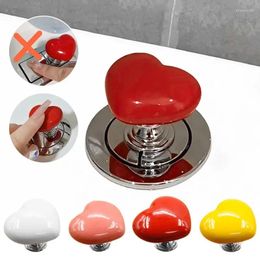 Toilet Seat Covers Heart Shaped Press Button Drain Tank Push Switch Nail Protector Love Bathroom Accessori