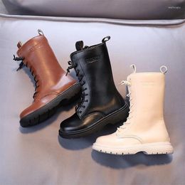 Boots Girls Boot British Style Thick-soled Side Zipper Cool Children Rubber Kids Shoes Autumn