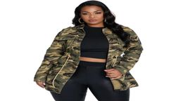 Camouflage Jackets Women Plus Size 5xl Long Sleeve Drawstring Camo Military Outwear Coat Rivet Stamp Female6025810