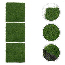 Decorative Flowers 3pcs Chicken Nesting Box Pads Washable Artificial Grass Rug Carpet Synthetic Turf Mat For Coop Garden Lawn Indoor