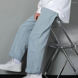 Men's Jeans Men Pants Retro Streetwear Wide Leg With Deep Crotch Soft Breathable Fabric For Comfortable All-day Wear Zipper
