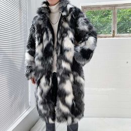 Gd Quan Zhilong Same Style Mink Fur Coat Mens Super Long Winter Hip Hop Handsome Over Knee Trench 0TG6