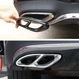 Interior Accessories 2pcs Stainless Steel Exhaust Pipe Cover Trim For Mercedes Benz A B C E GLC GLE Class W176 W246 W205 W213 AMG Car