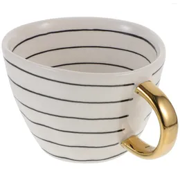 Dinnerware Sets Water Glasses Mug Decorative Party Cup Stripe House Ceramic Home Beverage Coffee Gift Office