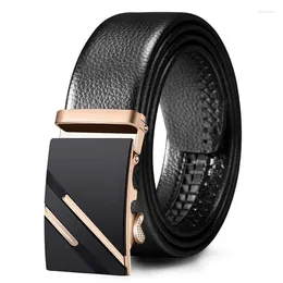 Belts Kemeiqi Top Quality Cowhide Belt Men's Genuine Luxury Metal Automatic Buckle