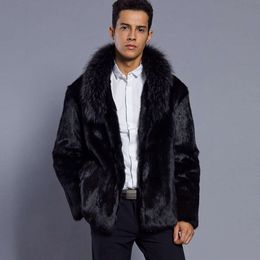 Haining Mens Fur Designer Autumn and Winter Imitation Mink Short Jacket with Cotton Insulation Fashionable Casual Coat 14EQ