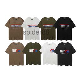 Trapstar T-shirts Men Designer White t Shirt Rainbow Towel Embroidery Decoding T-shirt Man Womens Tees Casual Loose Street Clothes EPWW