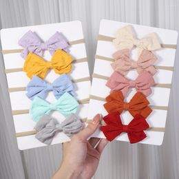 Hair Accessories 5Pcs/Set Baby Girls Bows Headband Handmade Knotted Headwear Fashion Elastic Headgear Born Gifts Items