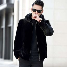 Designer Autumn/winter Mens Coat Mink Fur Gold Velvet Env Mental Protection Integrated Haining Imitation Jacket BB3G