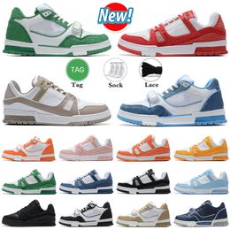 2024 Designer Trainer Sneakers Casual Shoes Mens Virgils x 1 Low white logo embossed red green blue denim royal red canvas Black Luxury men women Platform Sneakers