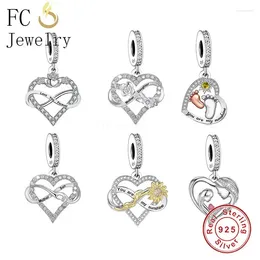 Lose Edelsteine FC Jewelry Fit Original Charm-Armband 925 Silber „You Are My Sunshine Mutter Tochter Sohn“-Perle für die Herstellung von Frauen Berloque