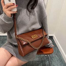 Baobao Women's New Chain Soft Leather Texture Solid Color Envelope Folding Shoulder Crossbody Small Bag 2024 78% Off Store wholesale