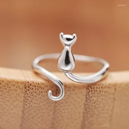 Cluster Rings 925 Sterling Silver Cat For Women Engagement Luxury Designer Jewellery Female Offers With Jewellery Gifts