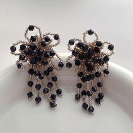 Dangle Earrings Vintage Chic Acrylic Beaded Earring Delicate Fashion Flower Jewellery For Women Trendy Romantic Classic Charm Jewellery