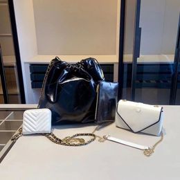 fashion Group Bag Fashion Pocket 3pcs/set Women chain Handbag+designer walletL messenger shoulderbag High Capacity Composite Shopping tote d