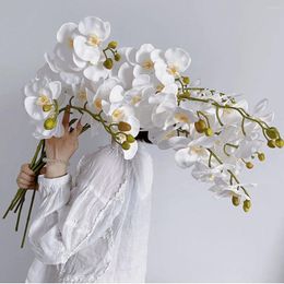 Decorative Flowers Simulation 9 Head Phalaenopsis Wedding Home Decoration Flower Cake Shop Baking With Butterfly Orchid