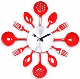 Wall Clocks Real Metal Clock Knife Kitchen Decoration Quartz Mute Modern Separates Needle Watch Home