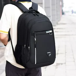 School Bags Large Capacity High-End Backpack Men Business Bag Black Travel Rain-Proof Durable Stain-Resistant